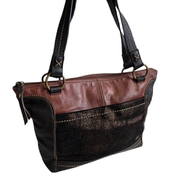 Women's The Sak Metallic Two Tone Brown Leather Purse - Picture 8 of 9